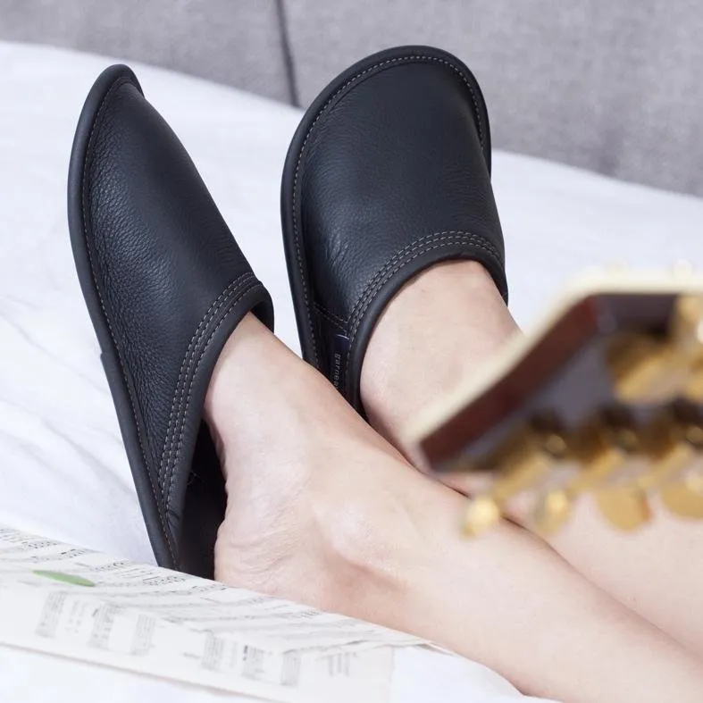 All-leather Mule Slippers