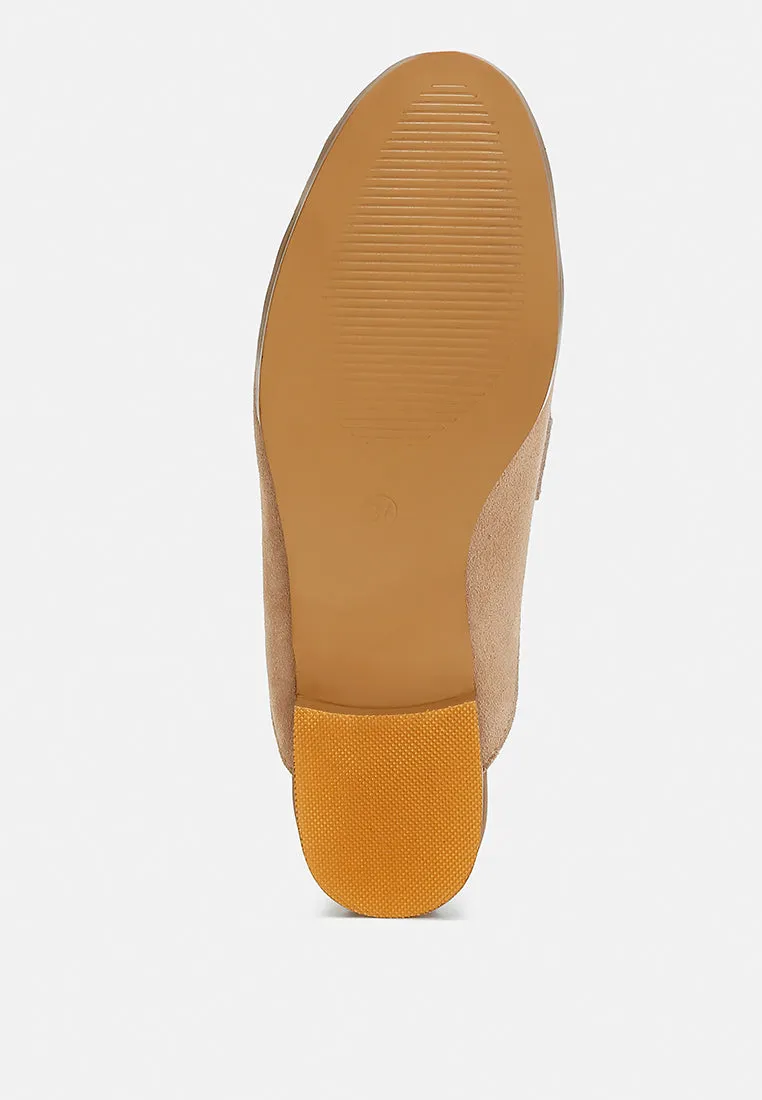 Belorose Rhinestone Strap Genuine Suede Mules