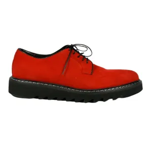 Cesare Paciotti Luxury Italian Men Designer Shoes Camoscio Red Suede Oxfords (CPM2235)