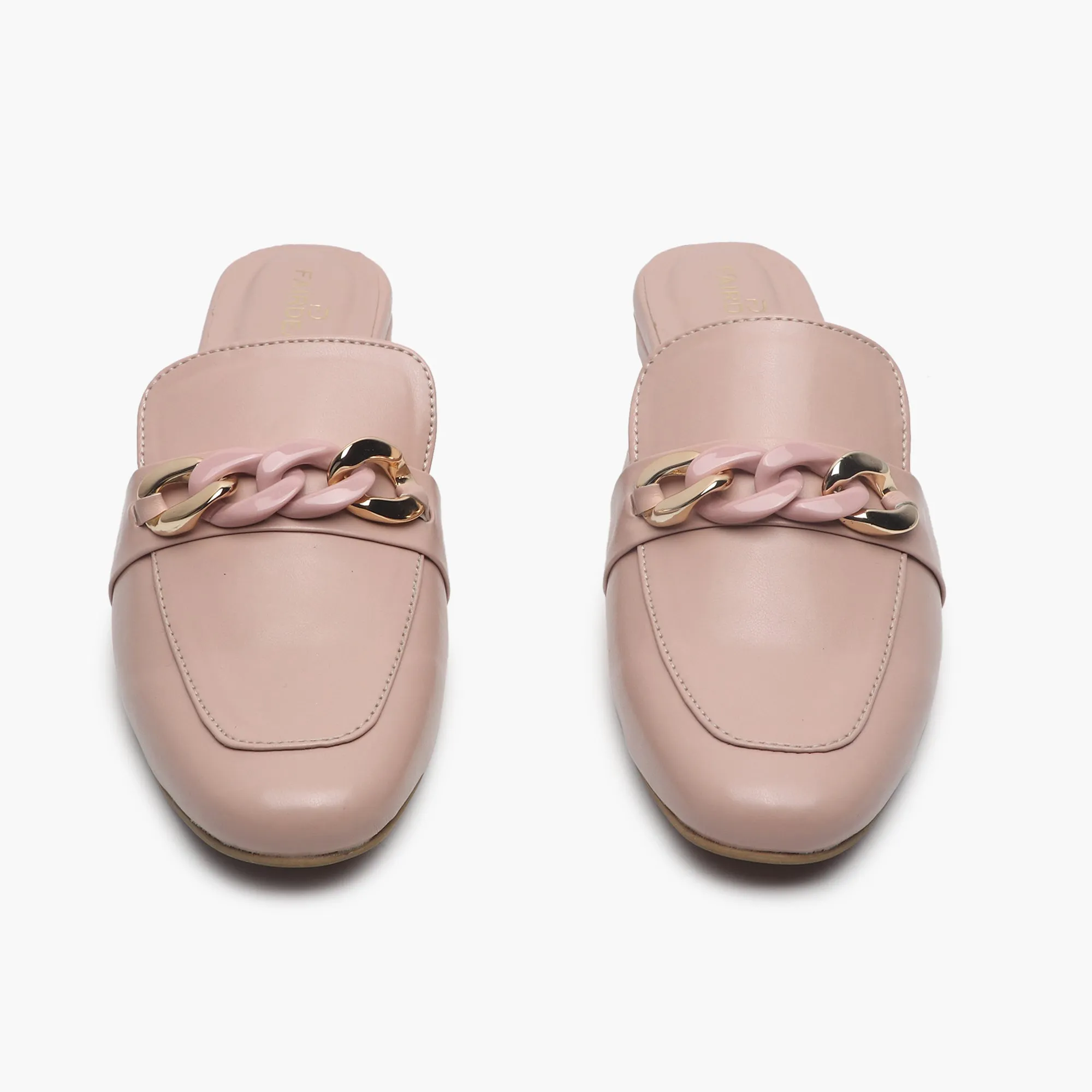 Chainlink Accented Flat Mules
