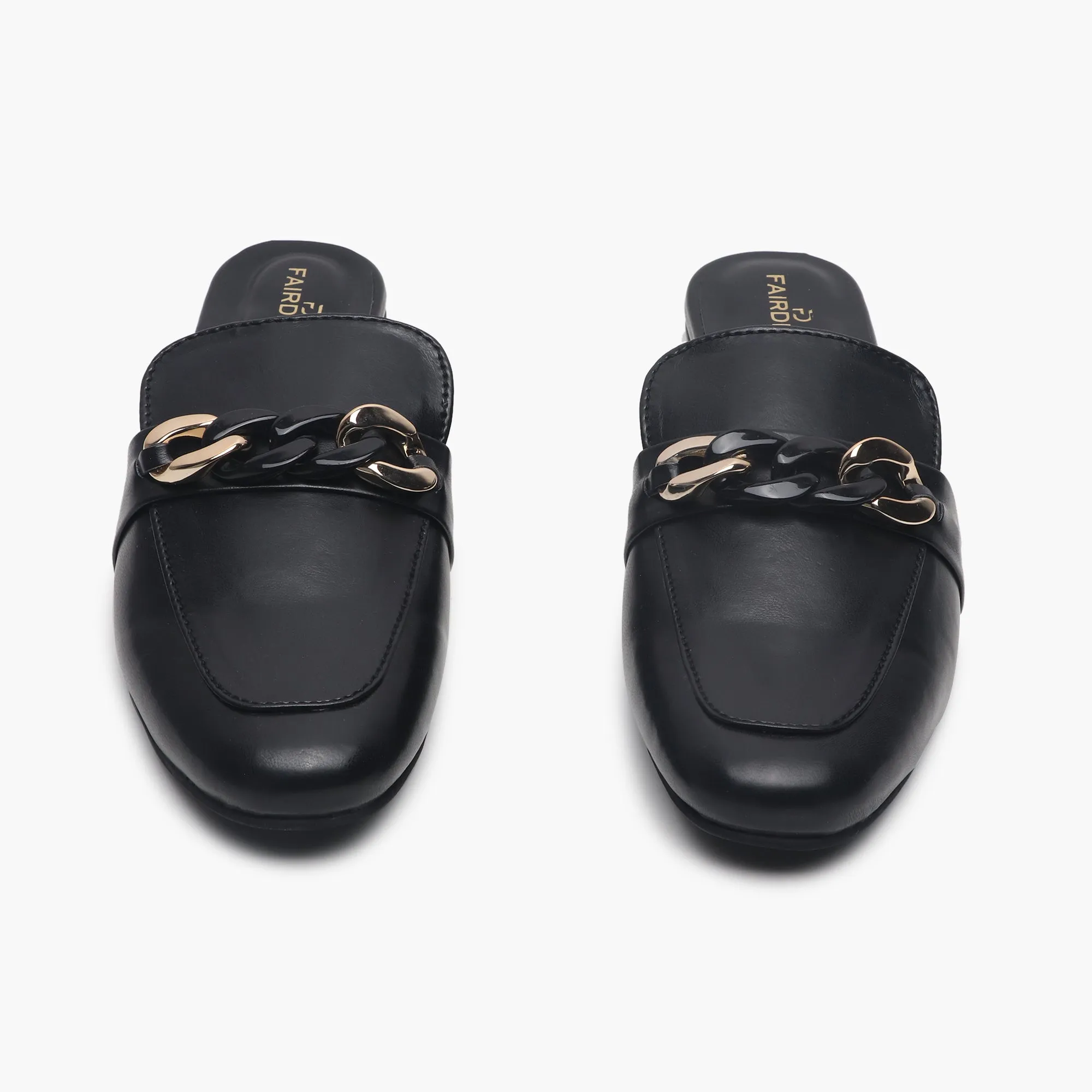 Chainlink Accented Flat Mules