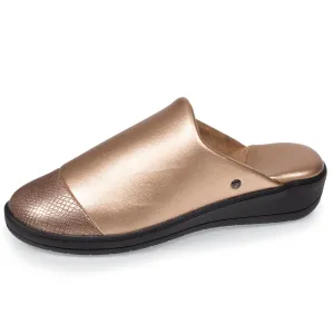 Chaussons mules talon Femme Doré