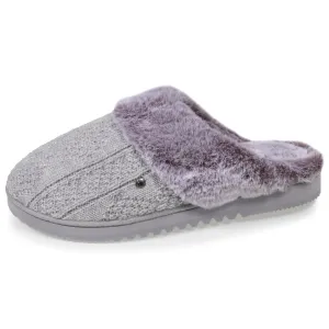 Chaussons mules tricot Femme Gris