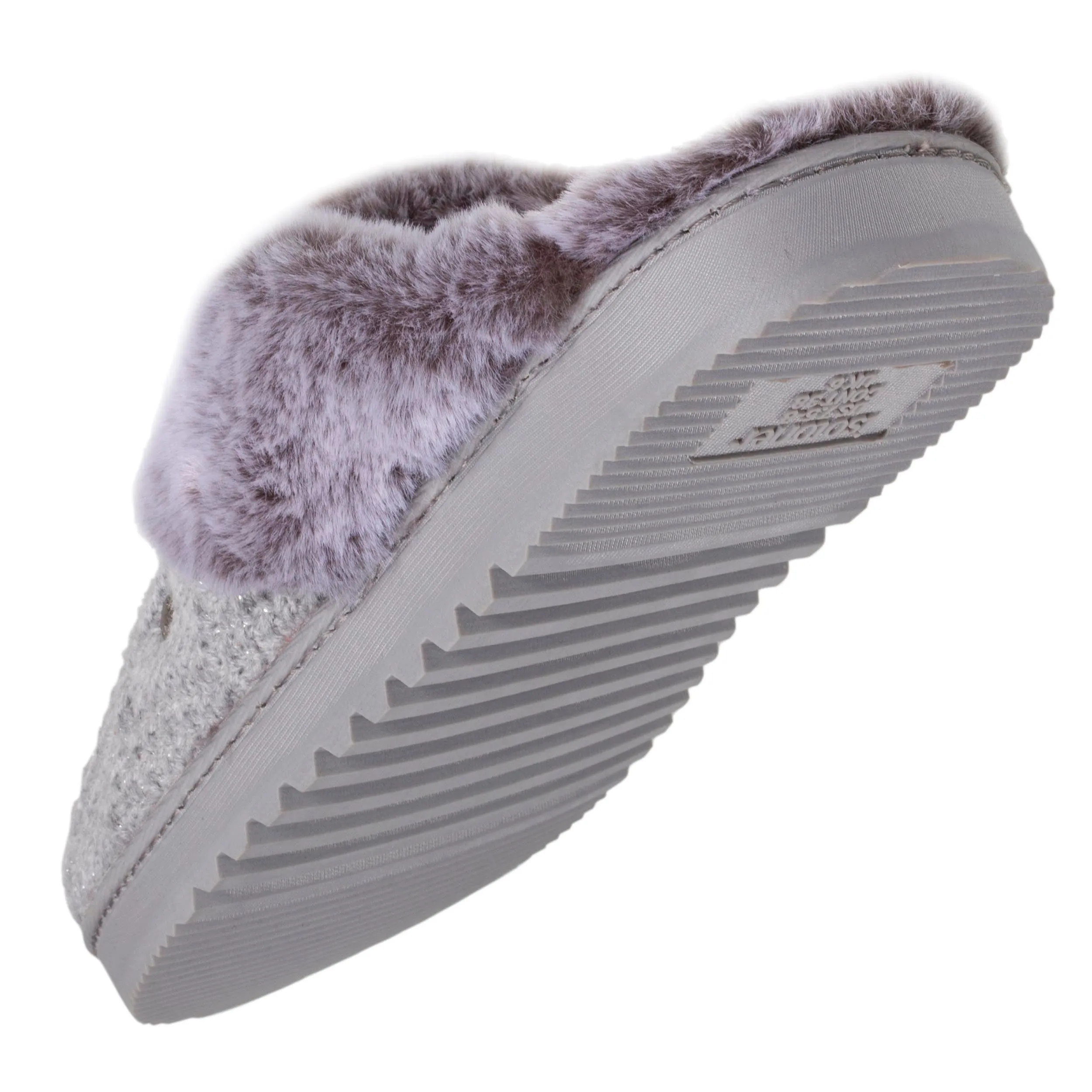 Chaussons mules tricot Femme Gris