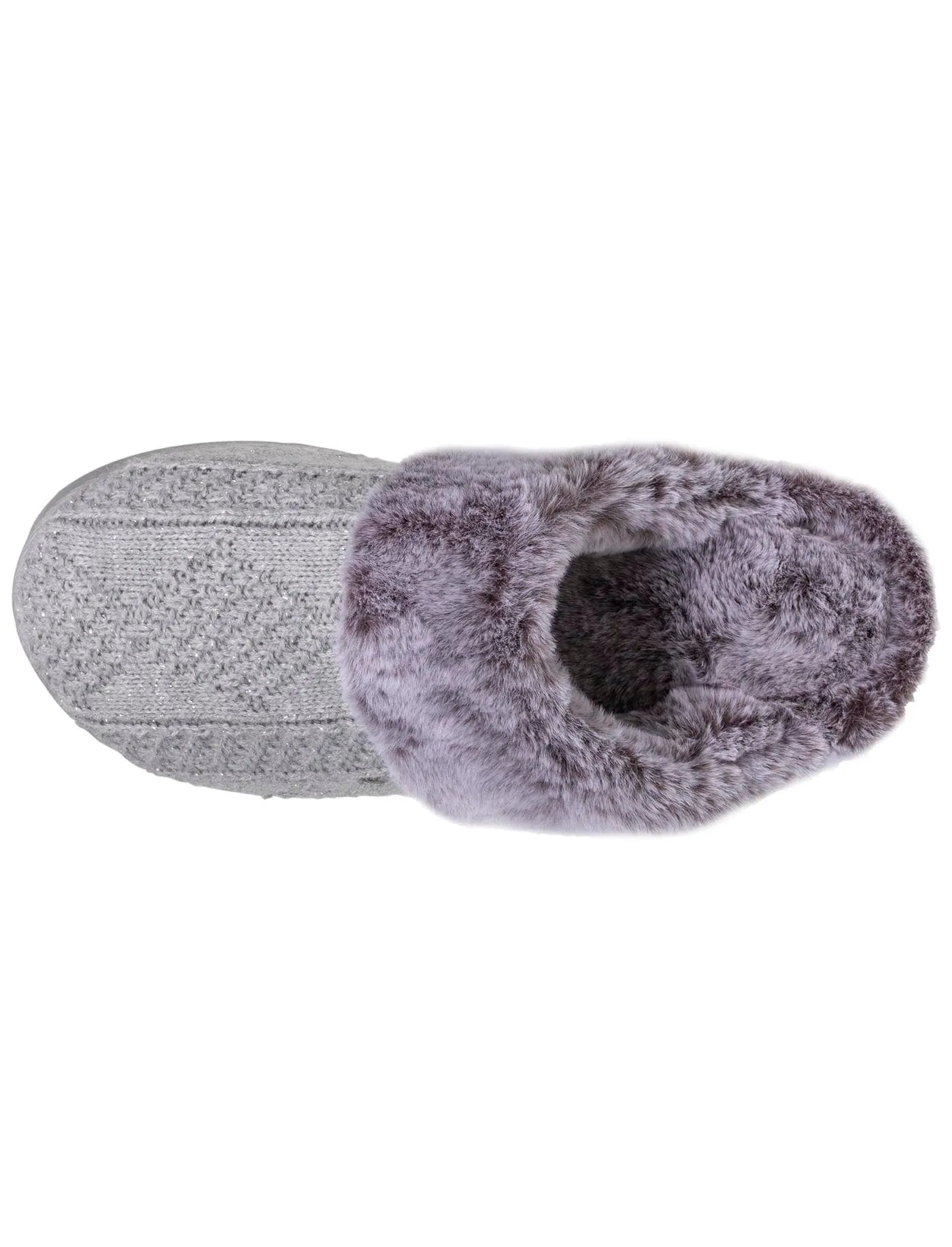 Chaussons mules tricot Femme Gris