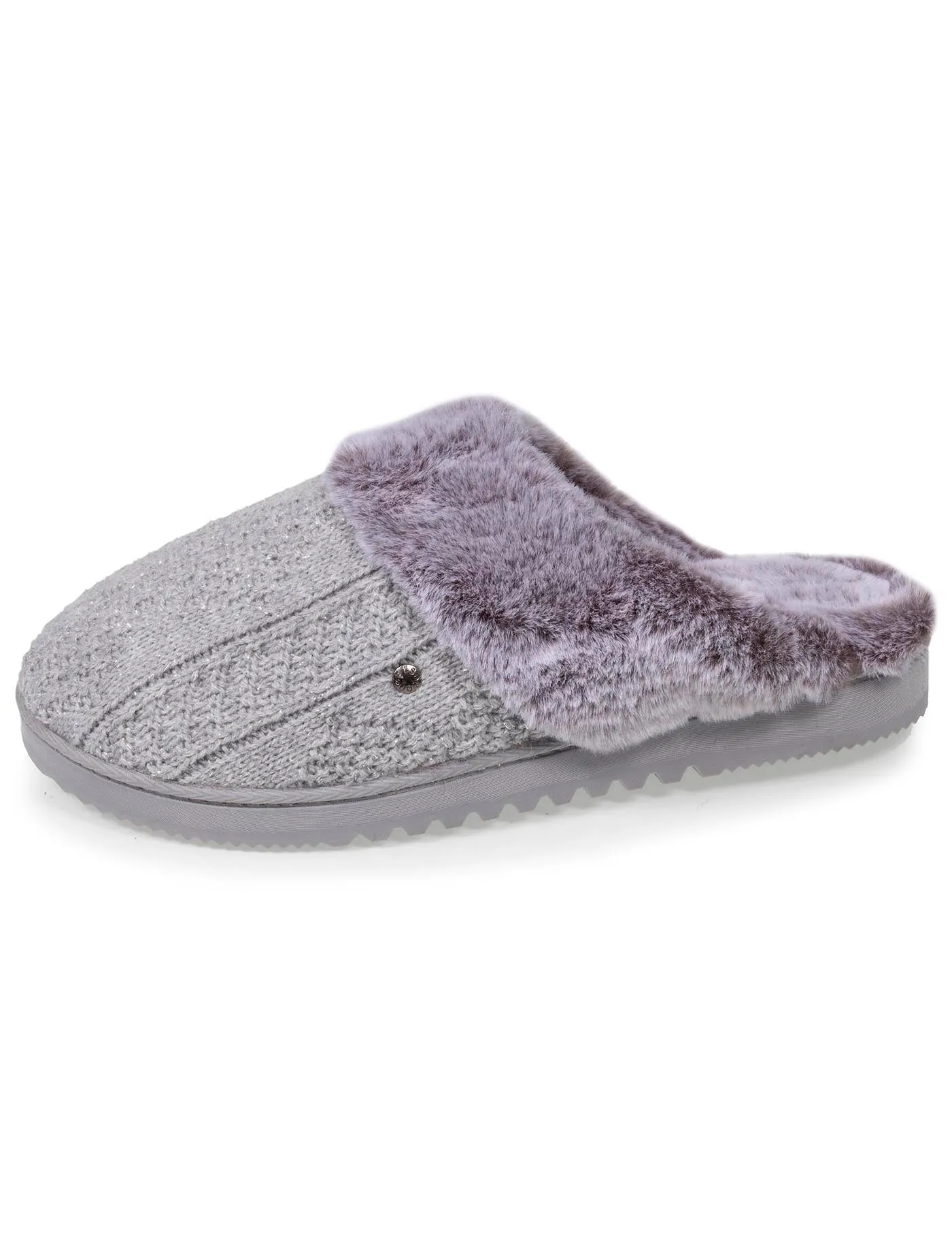 Chaussons mules tricot Femme Gris