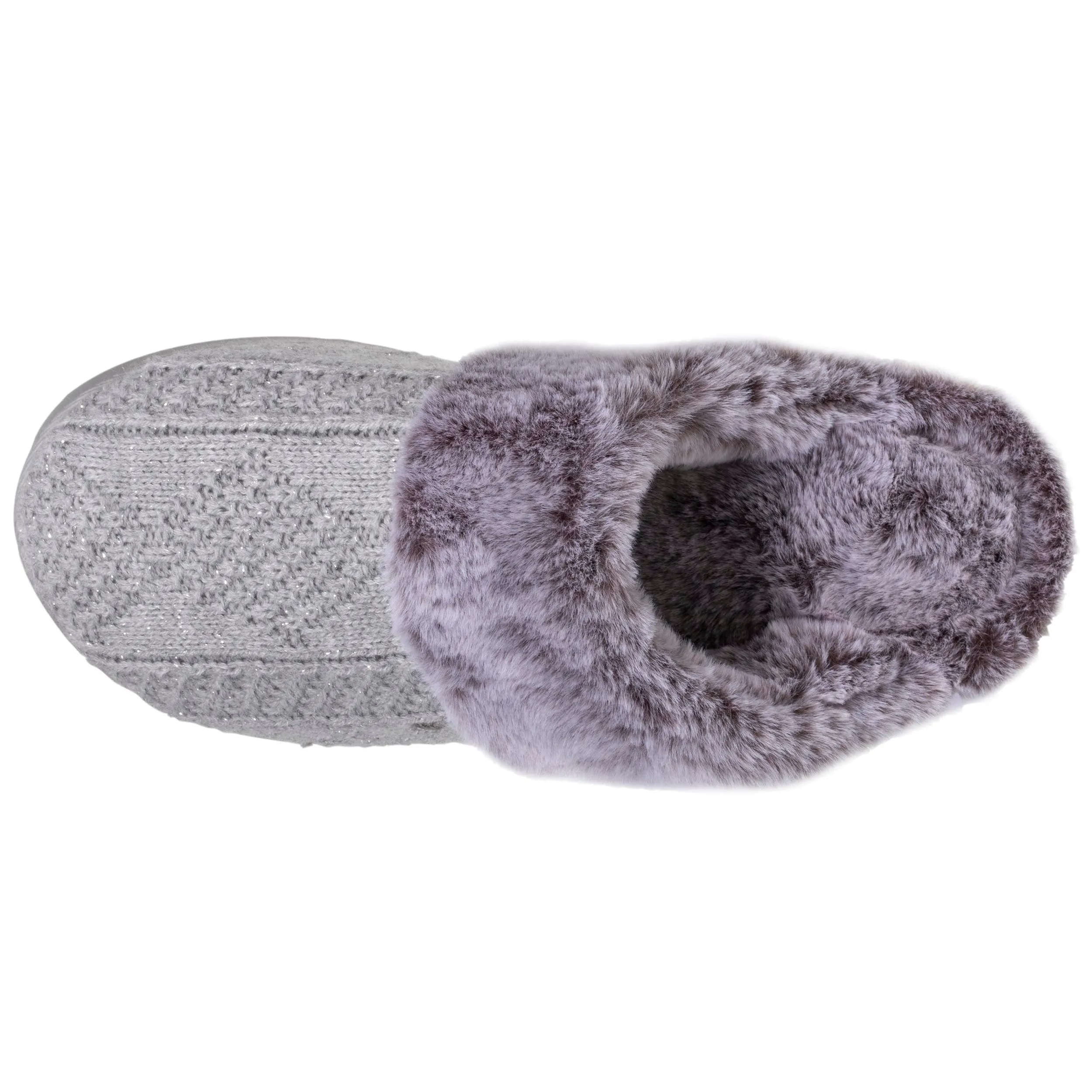 Chaussons mules tricot Femme Gris