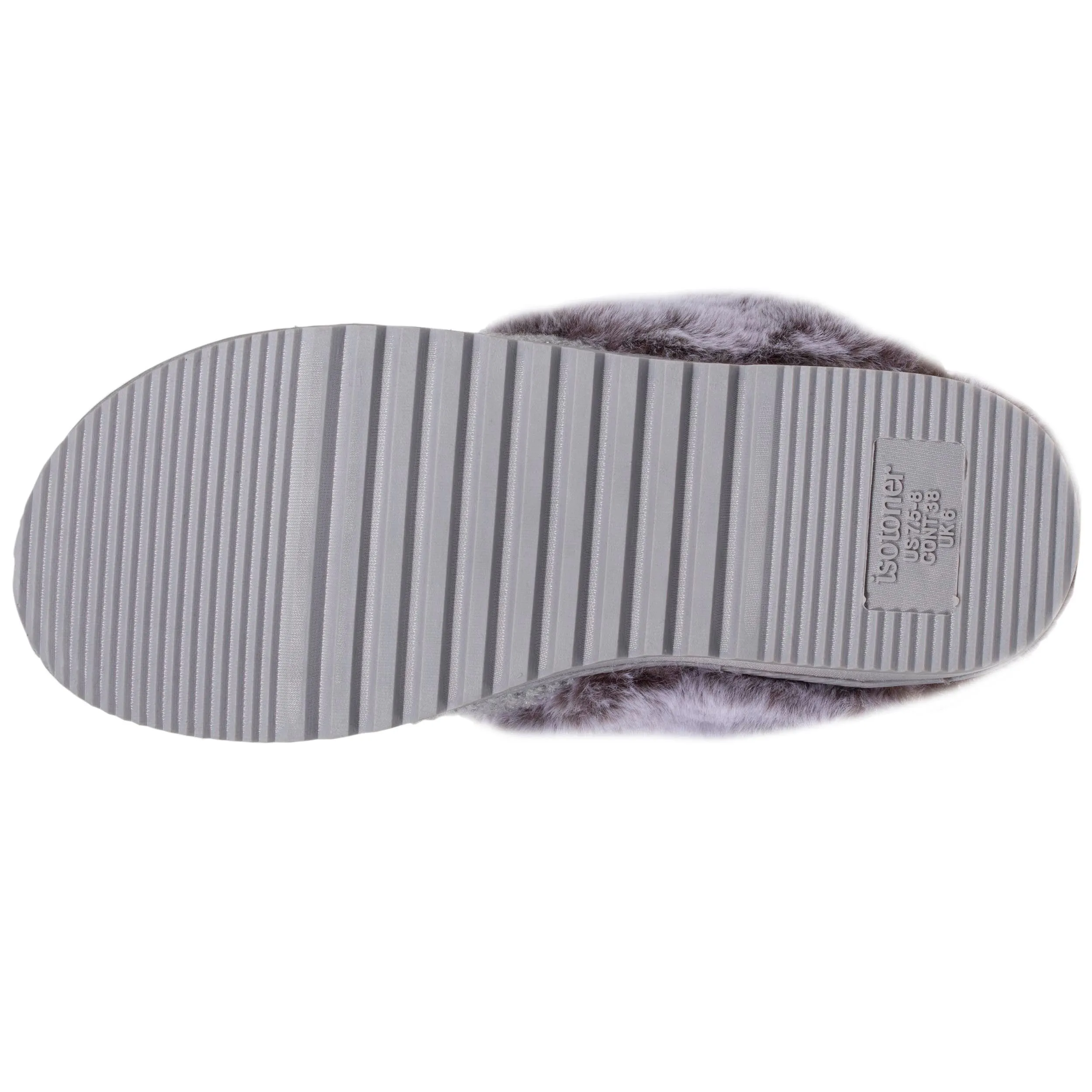 Chaussons mules tricot Femme Gris