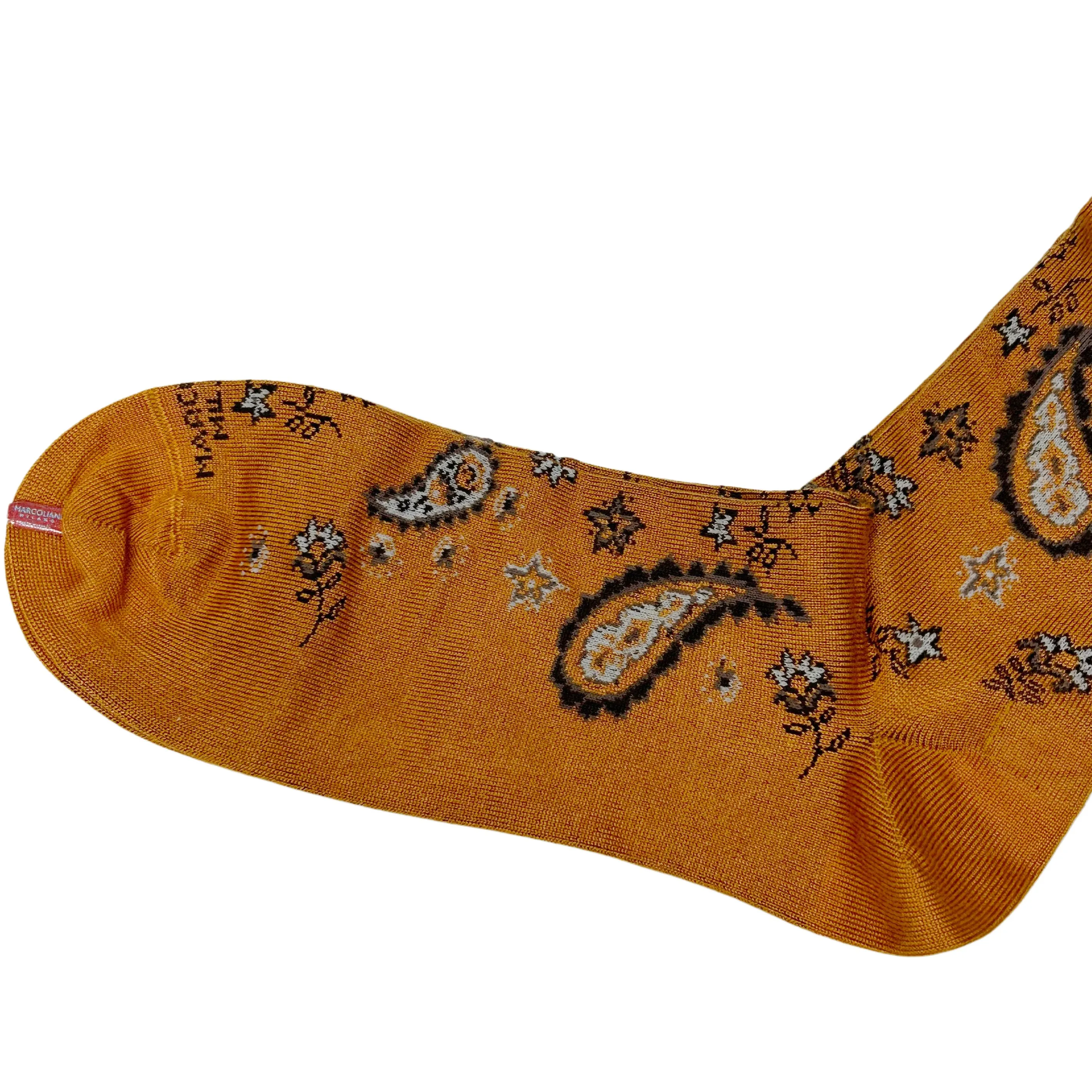 Copper Udaipur Paisley Mousse of Modal Mid-Calf Socks - Marcoliani
