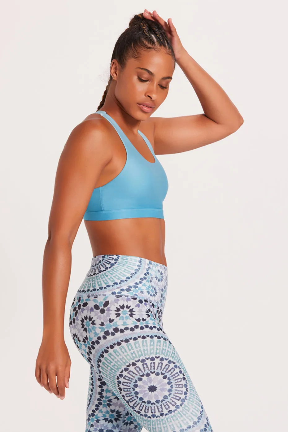 Crossed Back Sport Bra | Seagrass