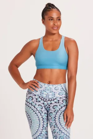Crossed Back Sport Bra | Seagrass