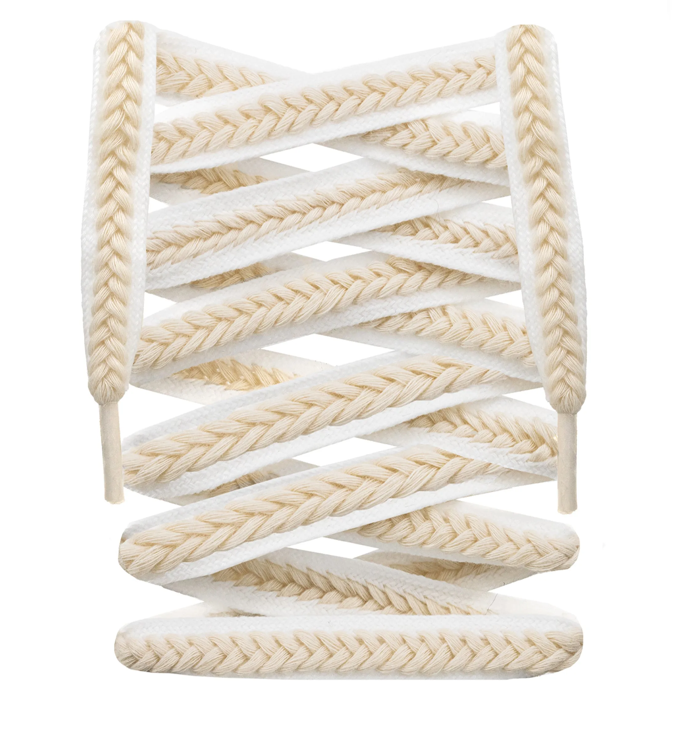 Flat Wheat Woven Two-Tone Shoelaces