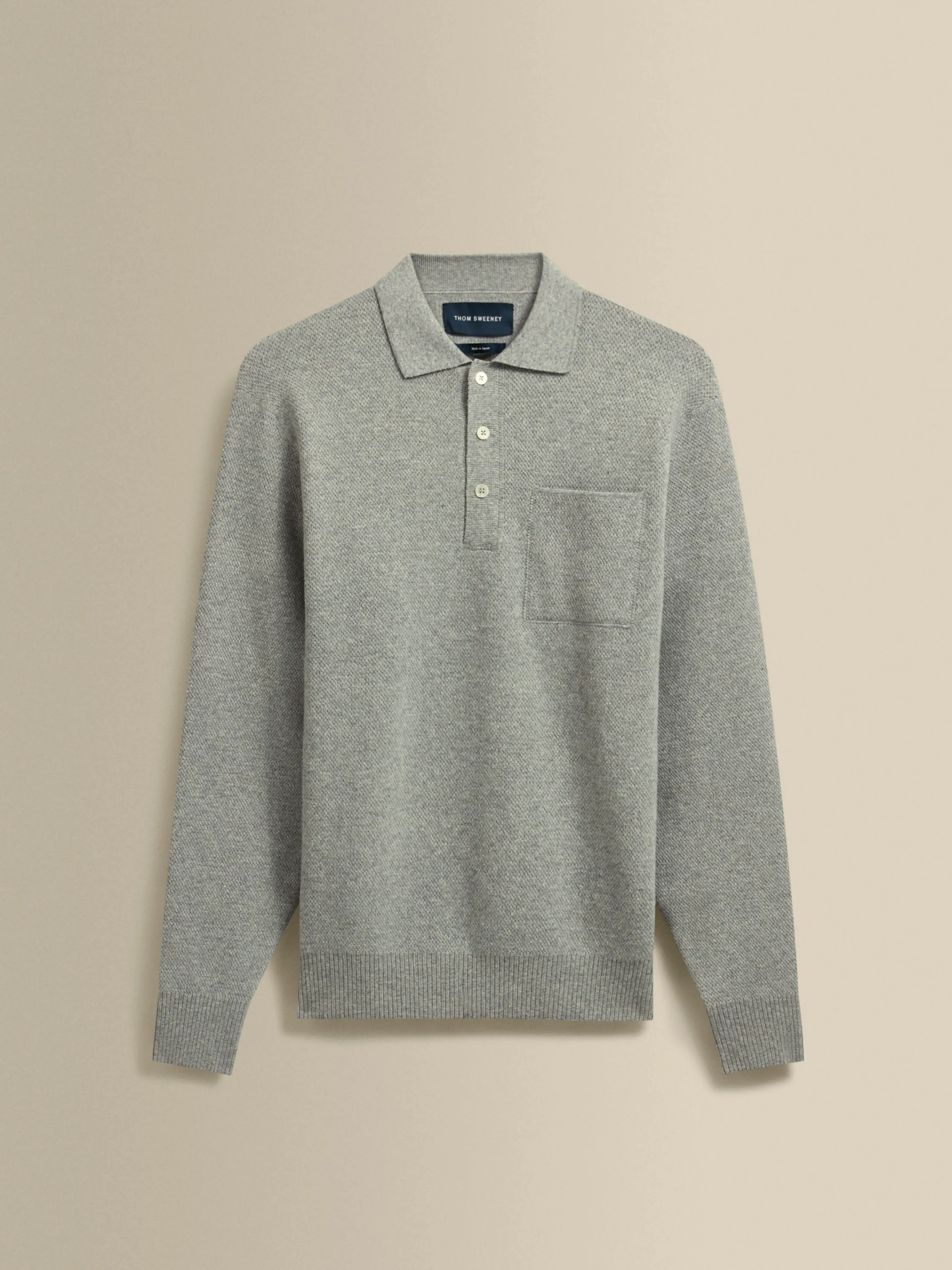 Japanese Wool Long Sleeve Polo Shirt