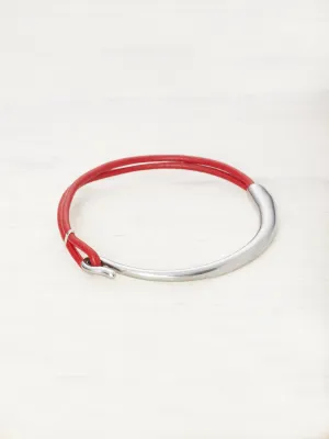Leather Bar Bracelet - Chili