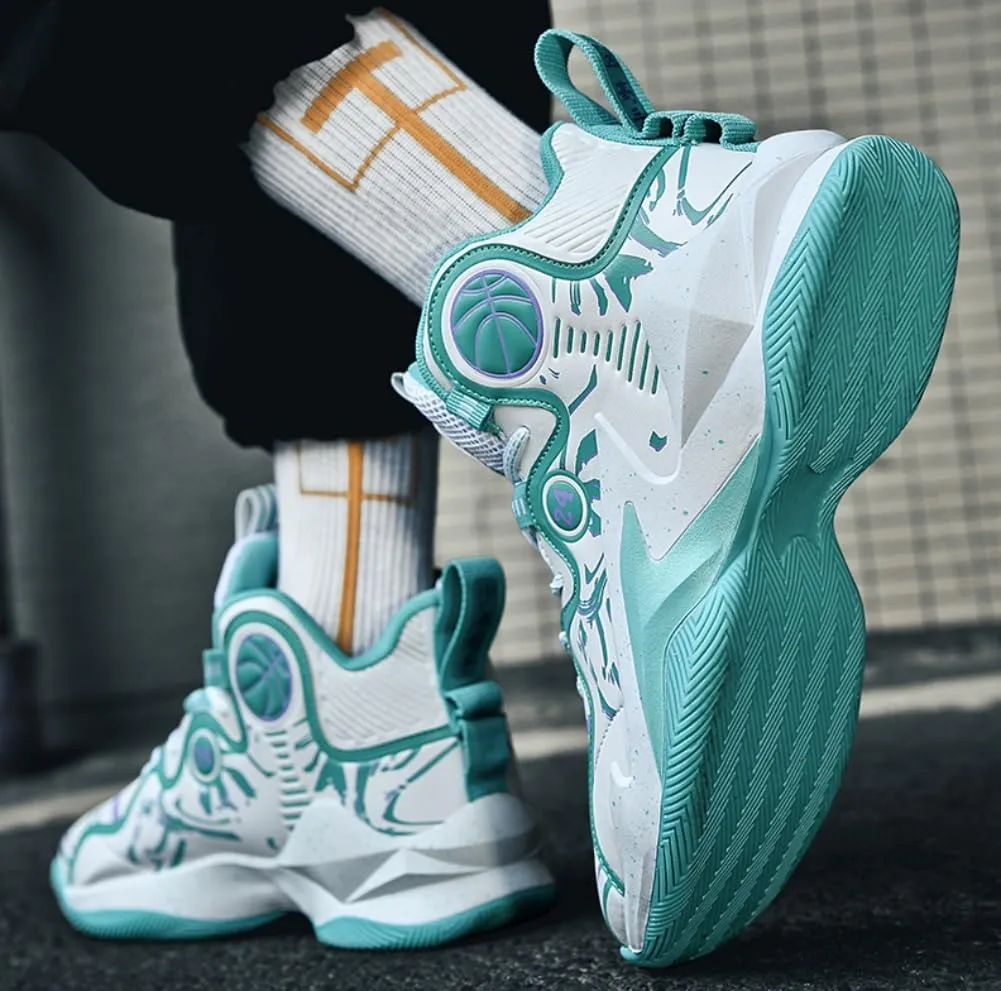 Men Women Basketball Shoes Fashion Printed Sneakers Lightweight Athletic Sneakers for Fitness Training Breathable Non-Slip Sport Shoe