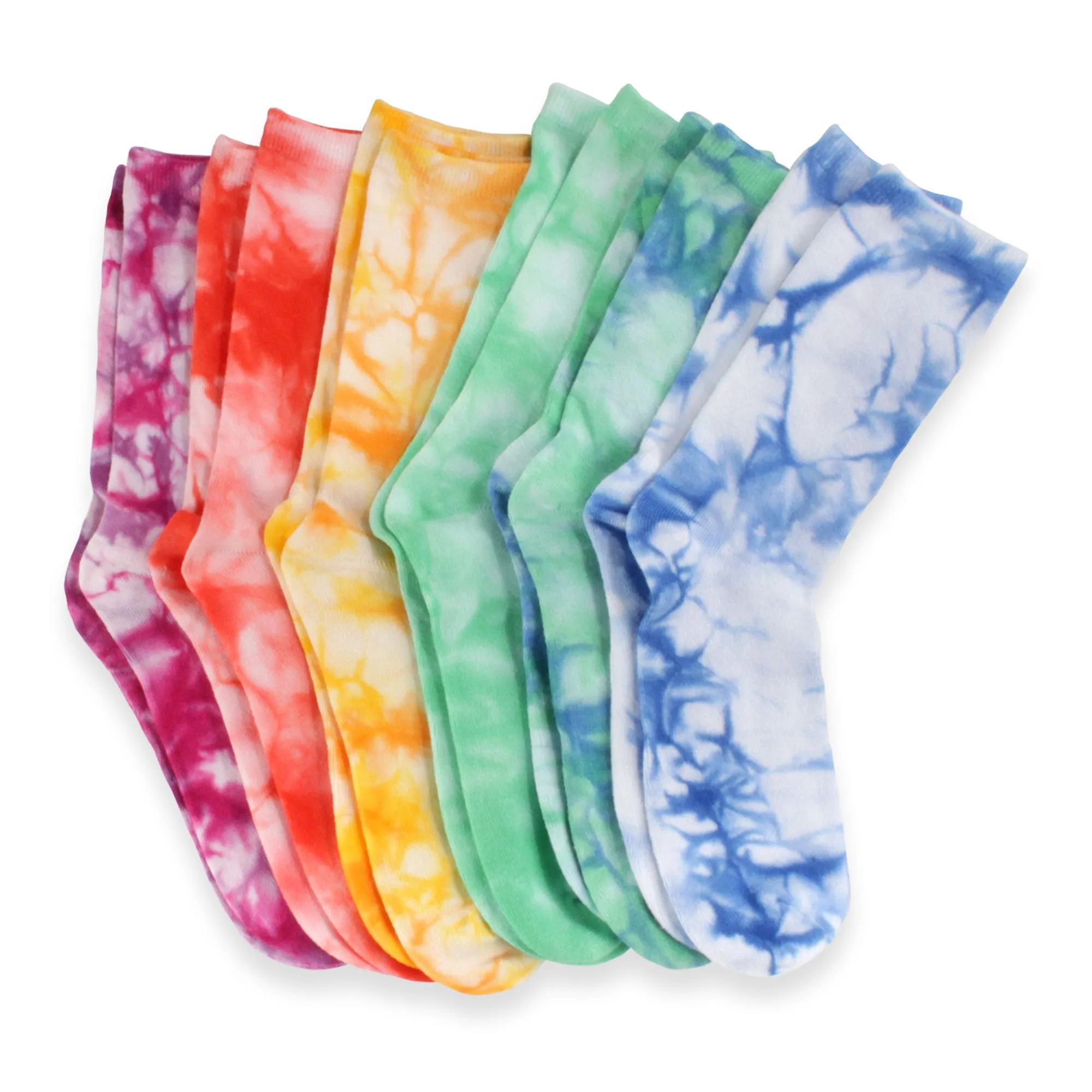 Men's Bamboo Fiber Tie Dye Crew Socks, 4 Pairs