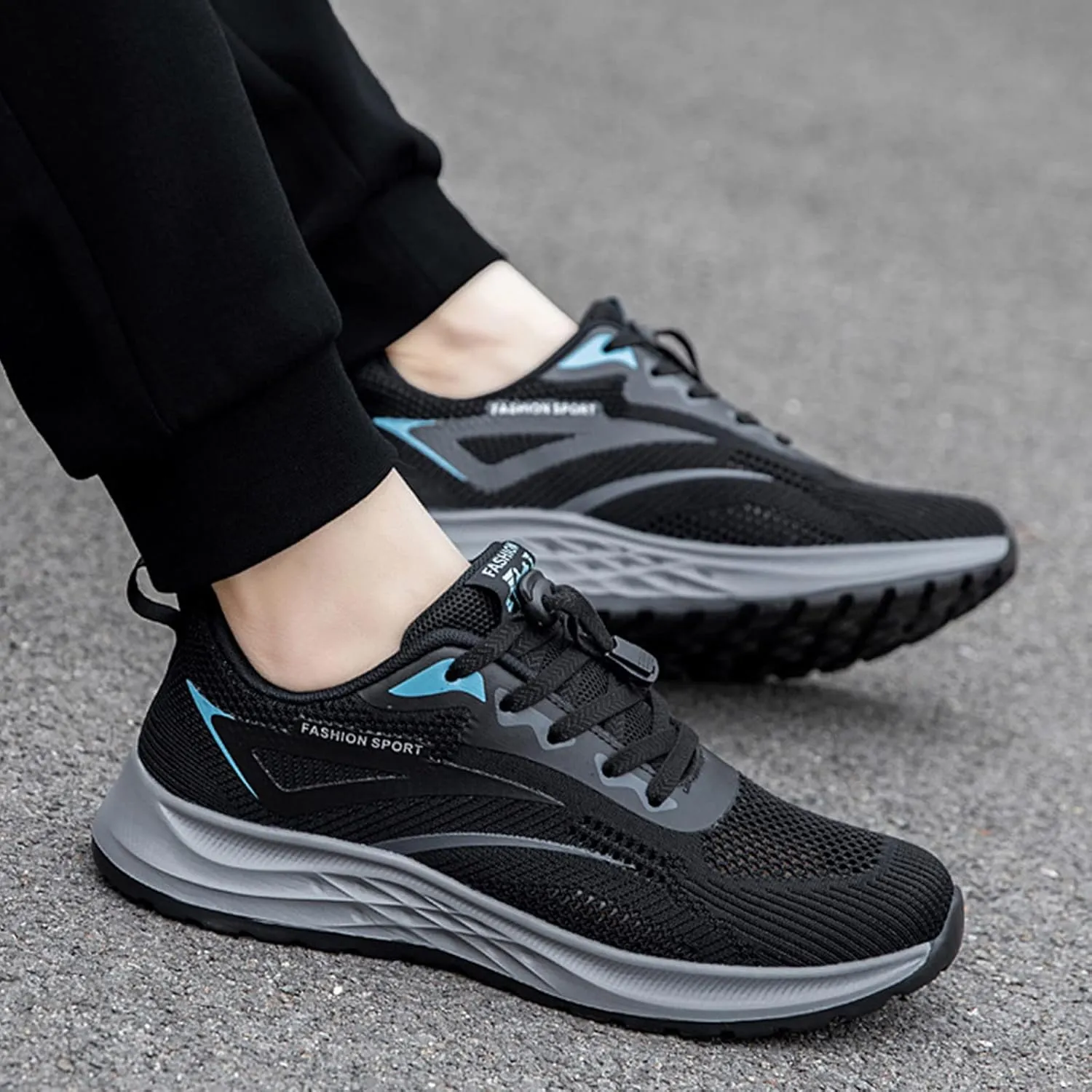 Men's Non Slip Running Shoes Ultra Light Breathable Casual Walking Shoes Fashion Sneakers Mesh Workout Sports Sneaker with Soft Sole Summer and Spring Hiking Footwear