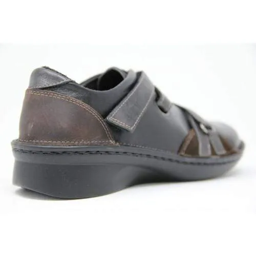Naot Women's Mambo Velcro Shoes- Black/ Brown Combination