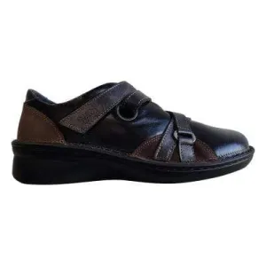 Naot Women's Mambo Velcro Shoes- Black/ Brown Combination