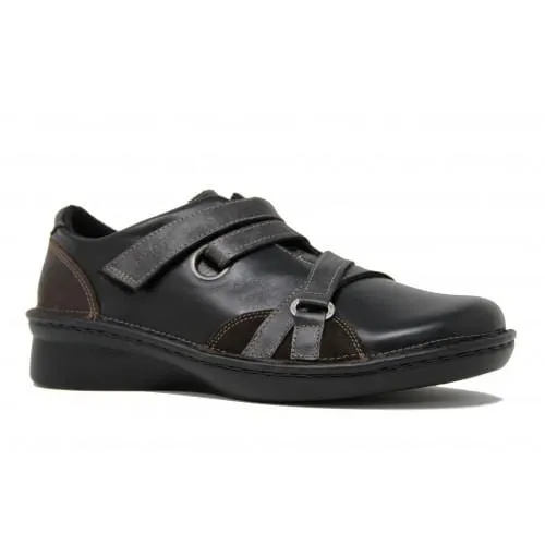 Naot Women's Mambo Velcro Shoes- Black/ Brown Combination