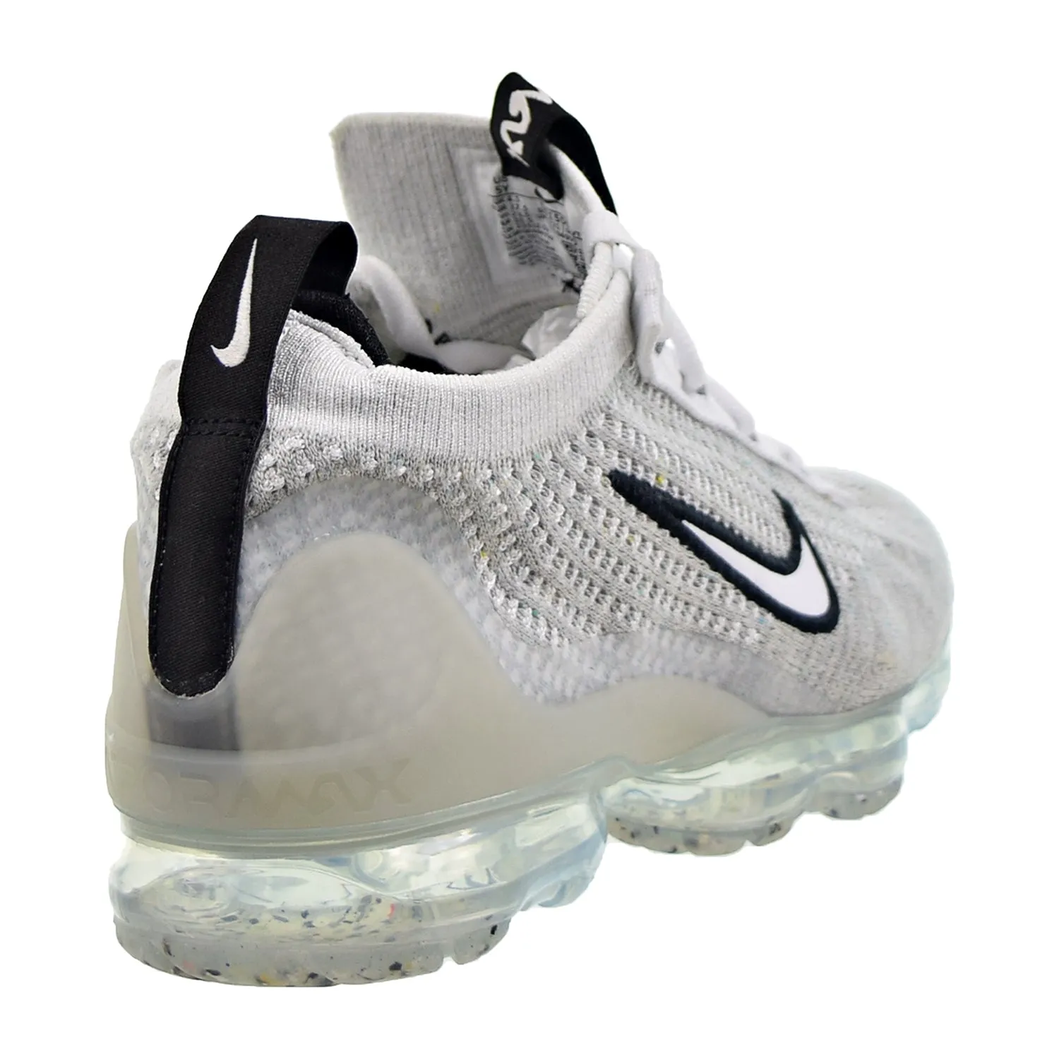 Nike Air Vapormax 2021 Flyknit Big Kids' Shoes White-Black-Metallic Silver