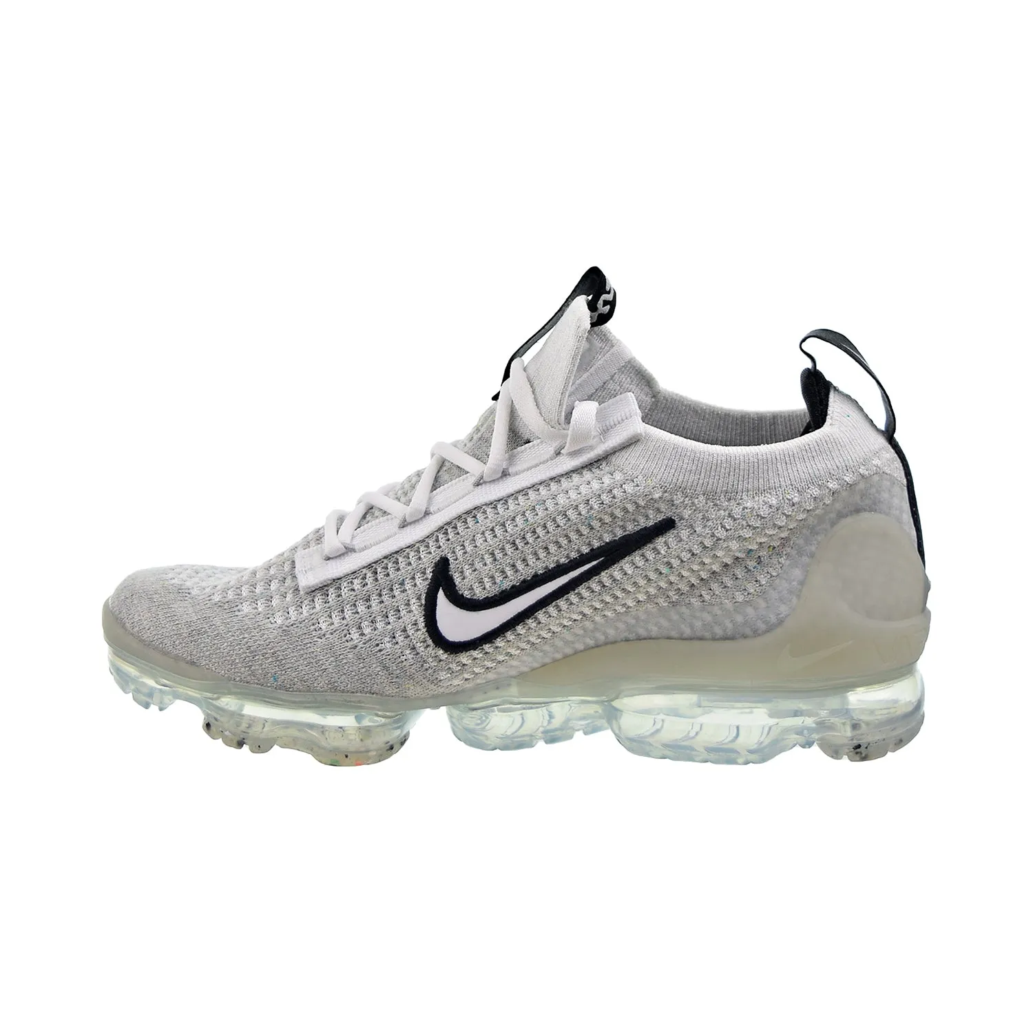 Nike Air Vapormax 2021 Flyknit Big Kids' Shoes White-Black-Metallic Silver
