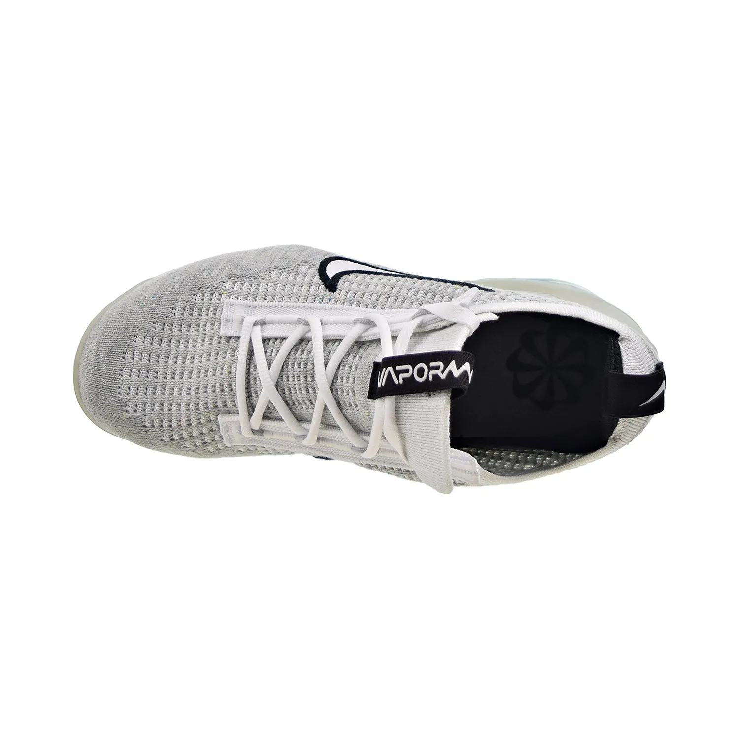 Nike Air Vapormax 2021 Flyknit Big Kids' Shoes White-Black-Metallic Silver