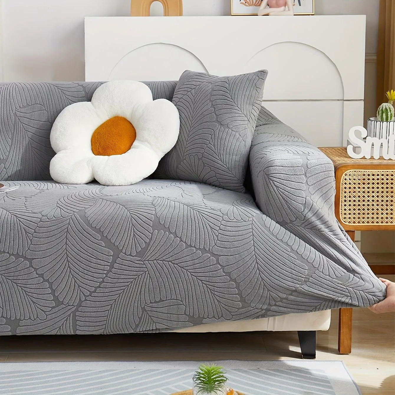 Premium Stretch Gray Couch Cover | Durable, Non-Slip & Versatile