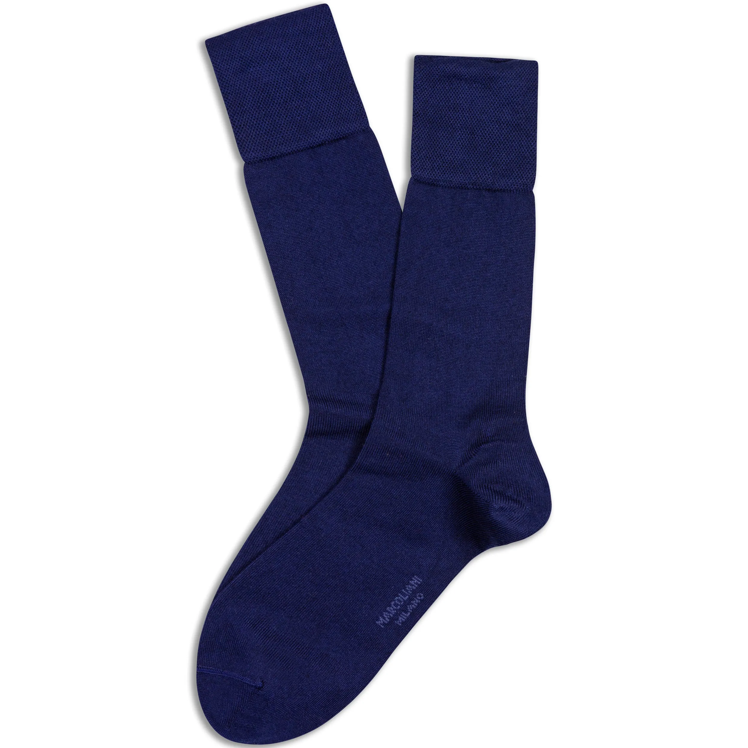 Royal Blue Mousse of Modal Mid-Calf Socks - Marcoliani