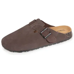 Sabots mules cuir Homme Chocolat