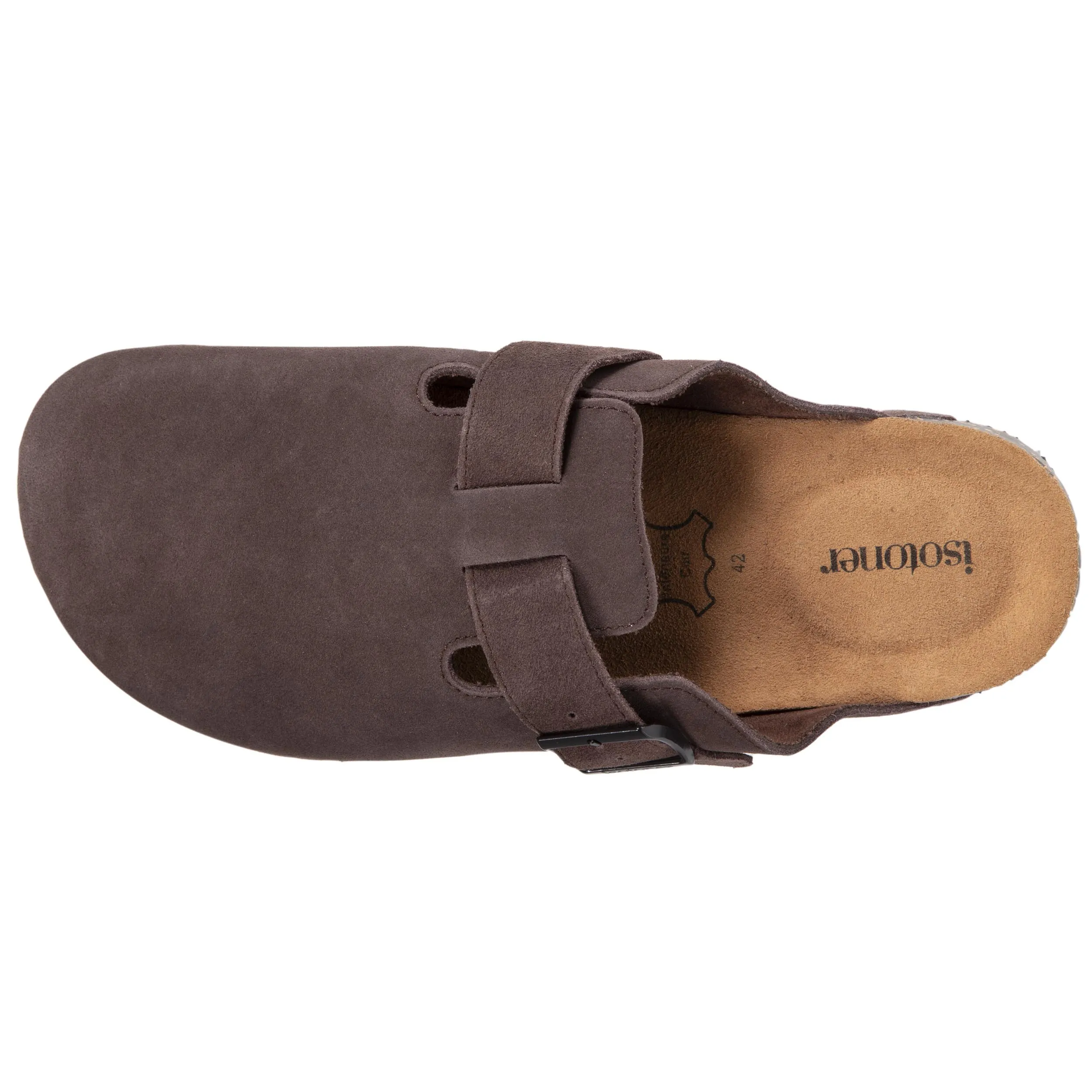 Sabots mules cuir Homme Chocolat