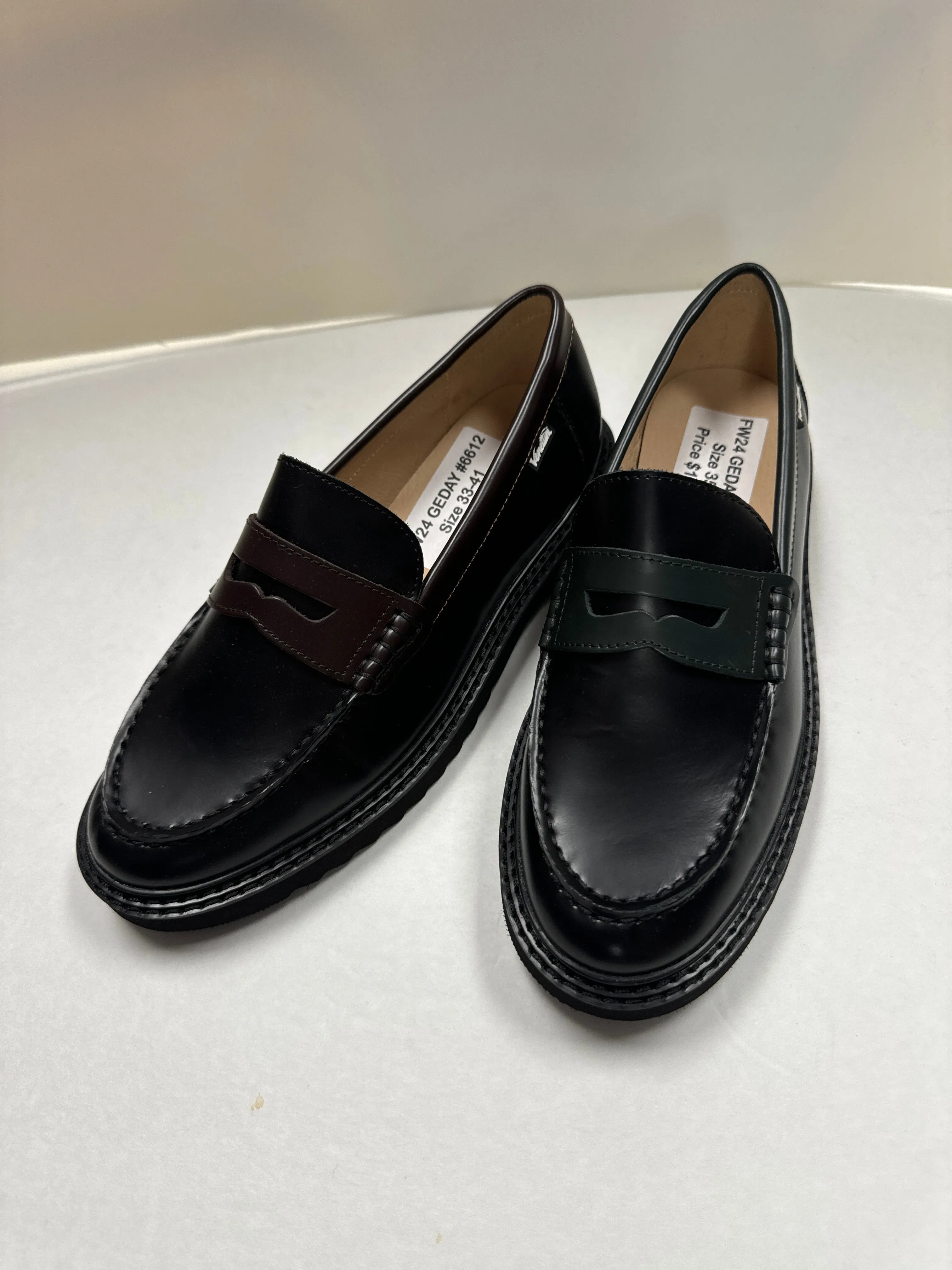 SALE FW24 Venettini London10 Classic Thick Sole 2 Tone Penny Loafer
