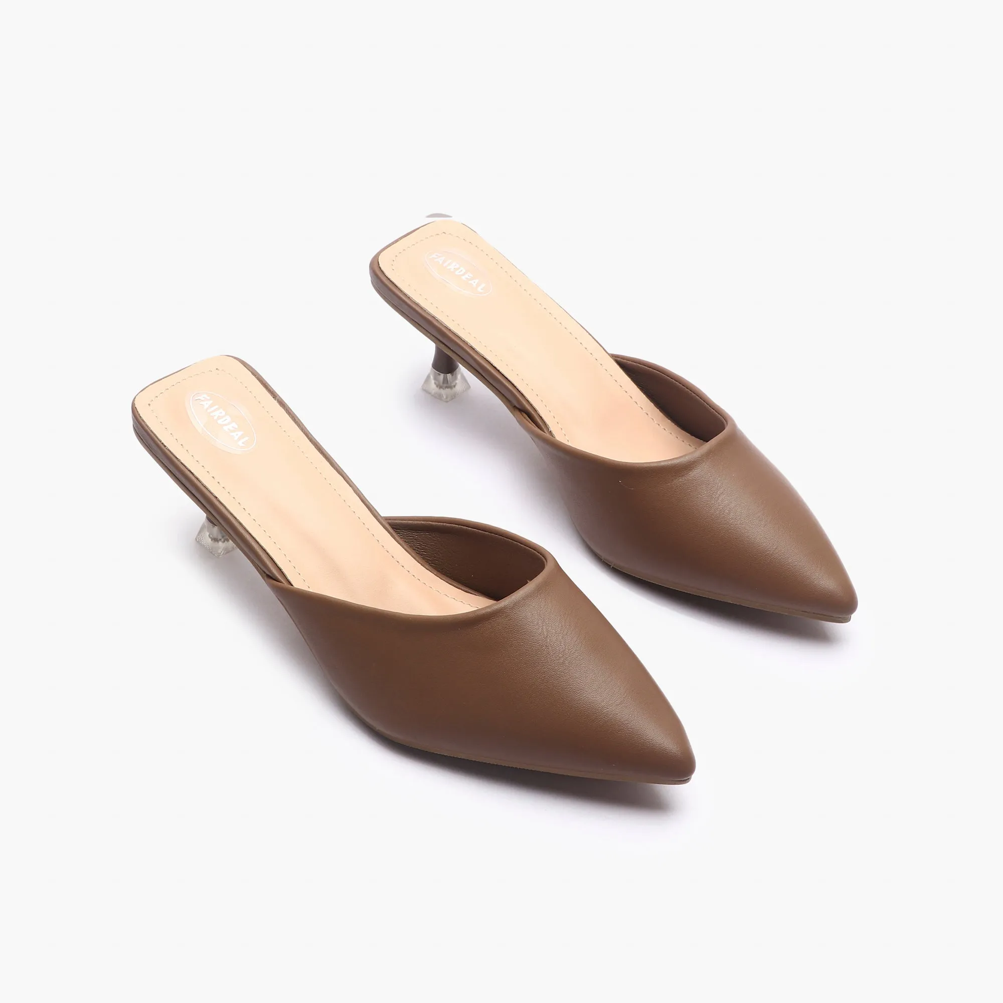 Sculptural Heel Mules