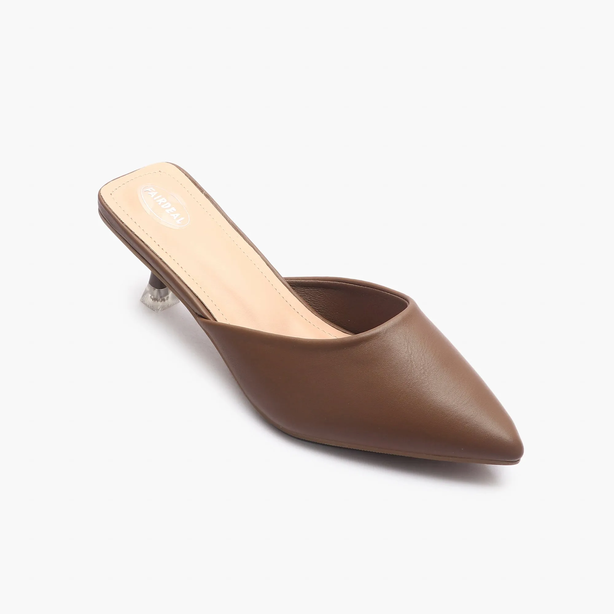 Sculptural Heel Mules