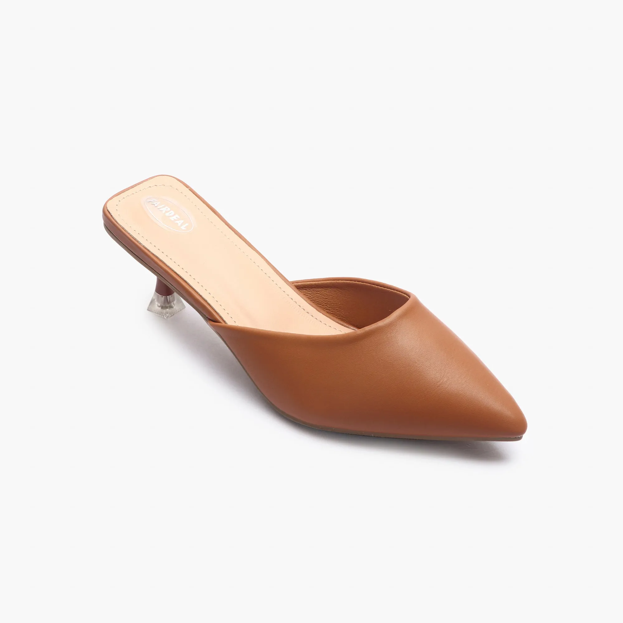 Sculptural Heel Mules