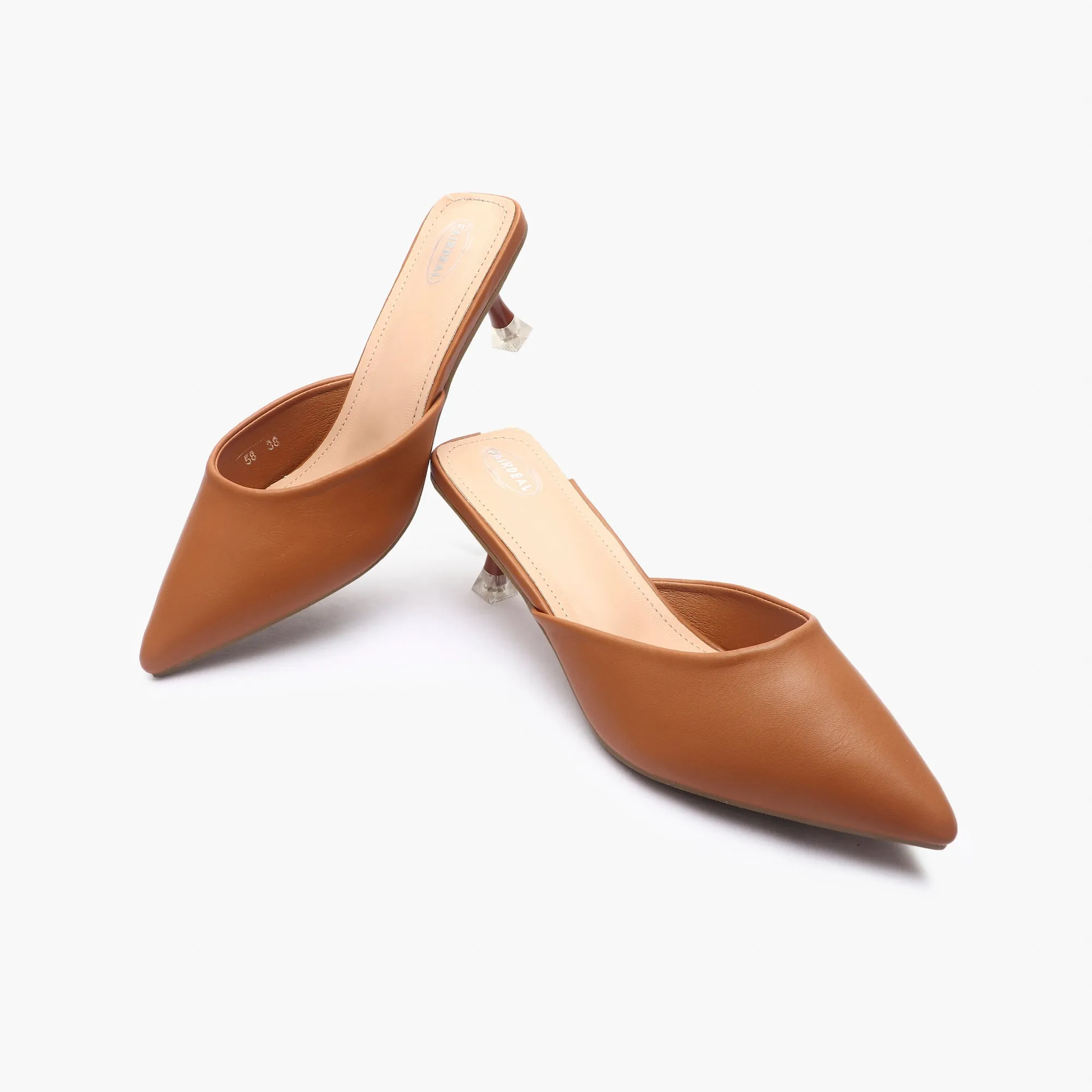 Sculptural Heel Mules