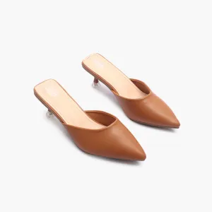 Sculptural Heel Mules