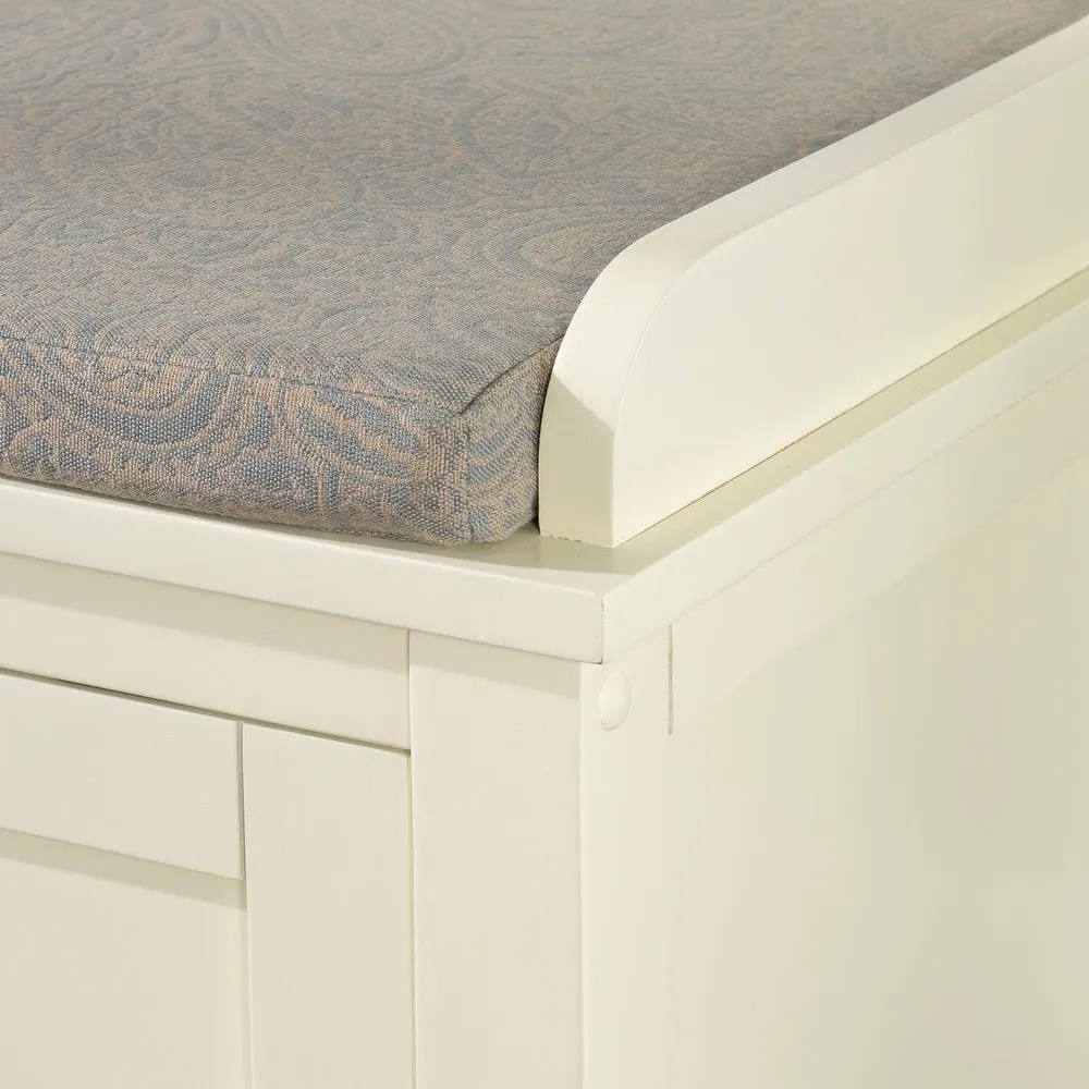 Wood Cushioned Storage Bench Keep your Entryway Or Mudroom Storage Vench. A Plush Foam-Filled Cushion Gives you A Comfortable Spot