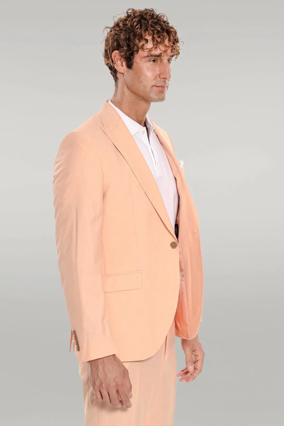 WSS Patterned 2 Piece Slim Fit Yellow Men Suit  - Singen
