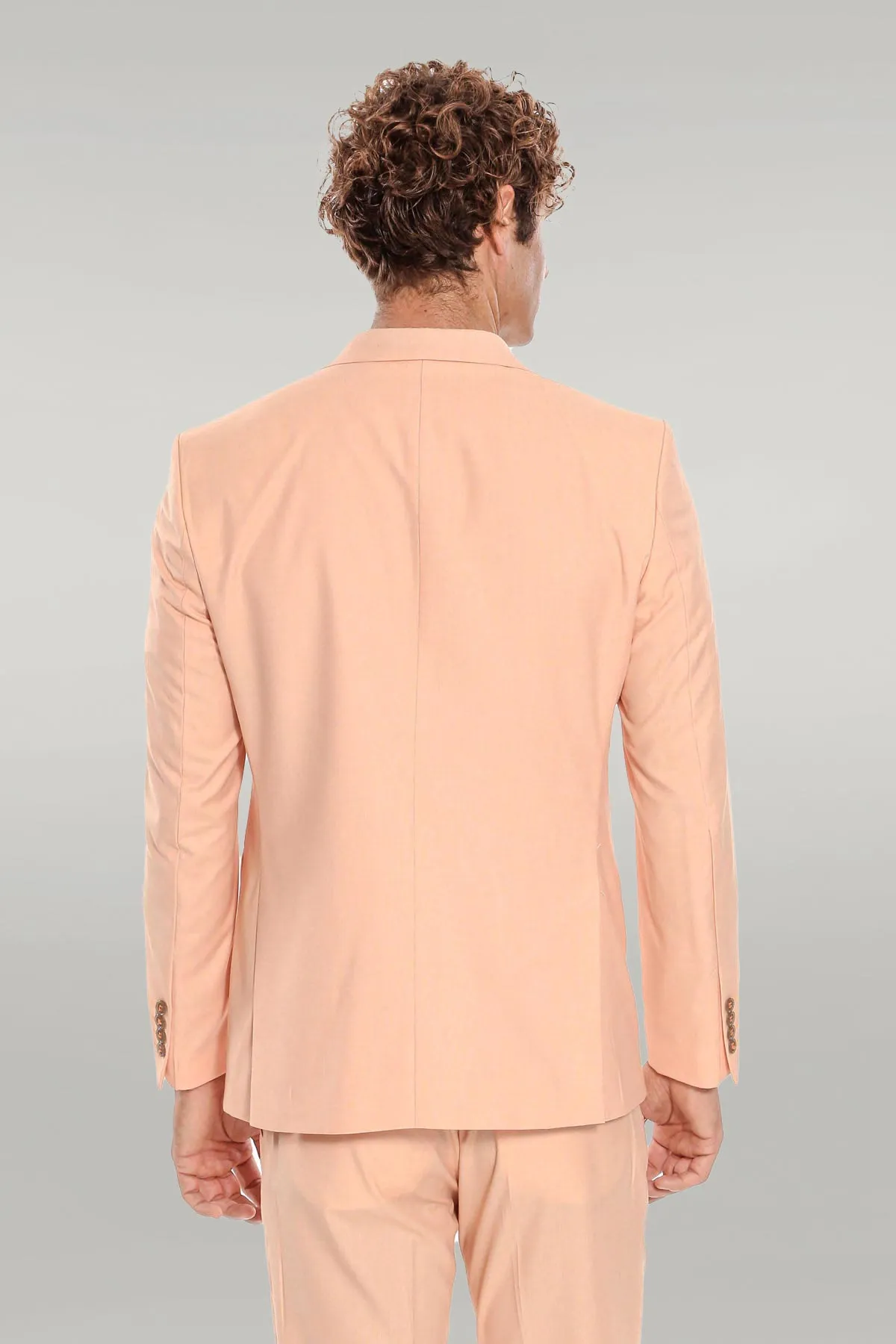WSS Patterned 2 Piece Slim Fit Yellow Men Suit  - Singen